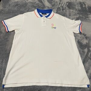 Men’s white psycho bunny polo